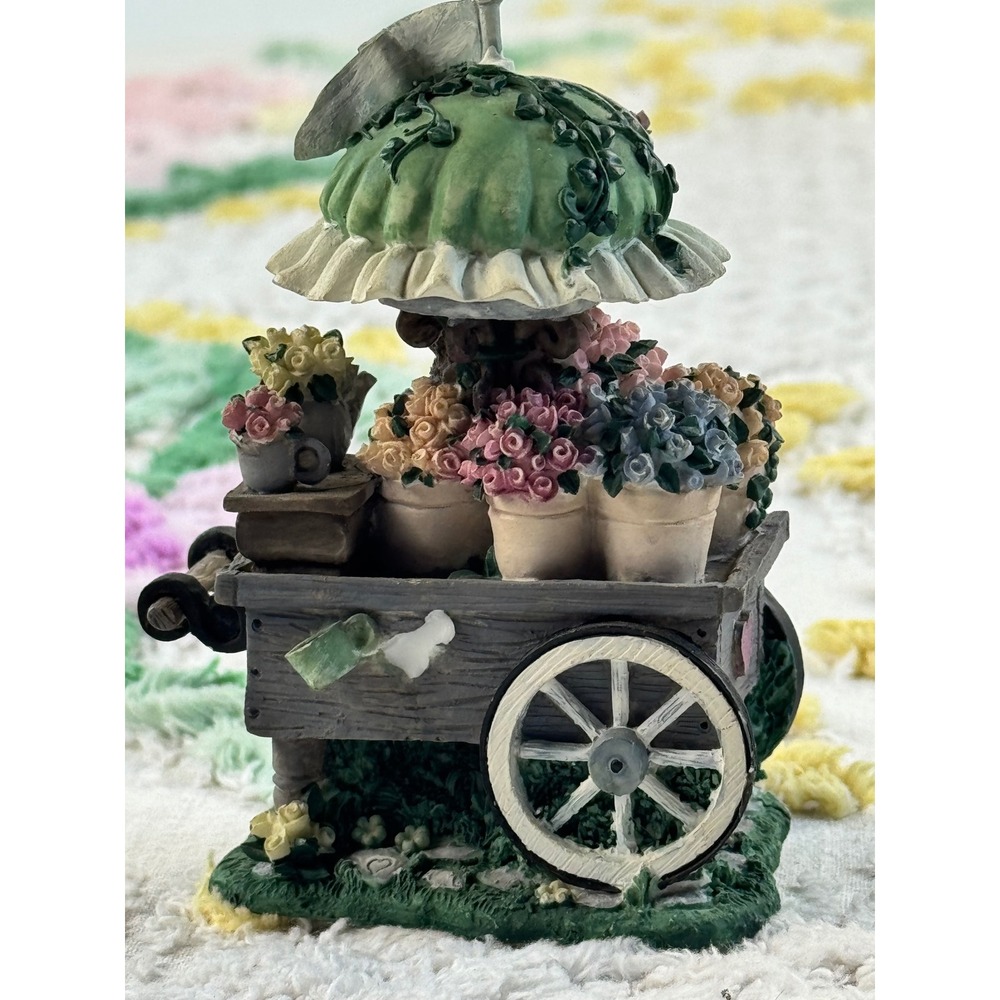 Ivy & Innocence Blossom's Flower Cart Teddy Bear Figurine 05121 Cast Art 1997 - Picture 4 of 9